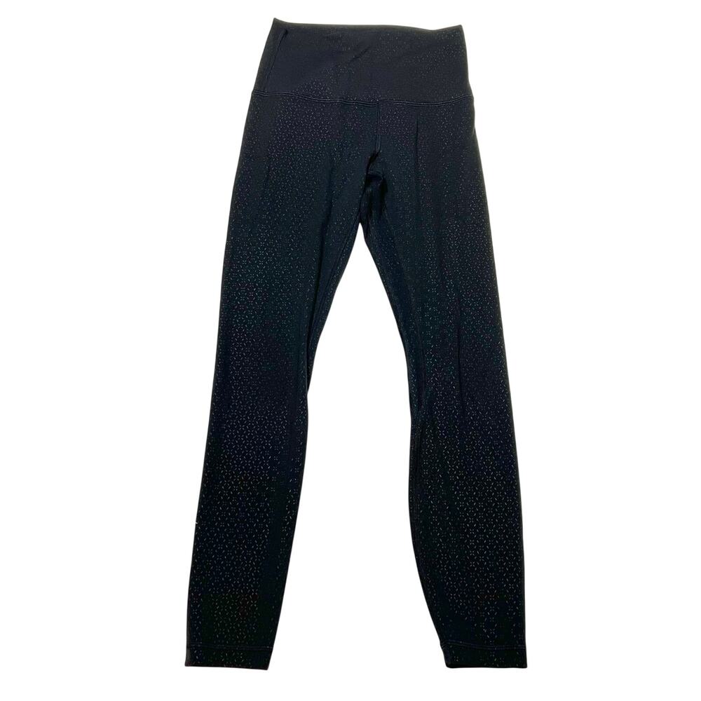 Lululemon Align Pant Leggings Women 4 Black Lace Dot Emboss High Rise 25 Inseam